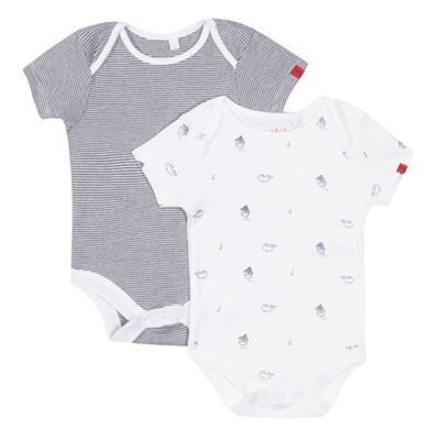 J by Jasper Conran Pack of two baby boys' whale print bodysuits